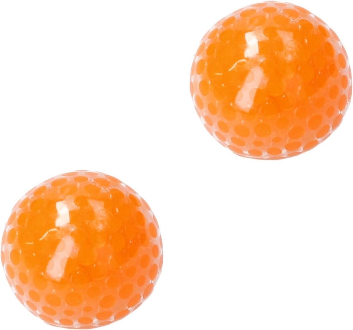 Banzaa Anti stressbal Orbeez Mesh 7cm ‒ NEW Extra Dikke Ballon ‒ Set 2 Stuks Oranje
