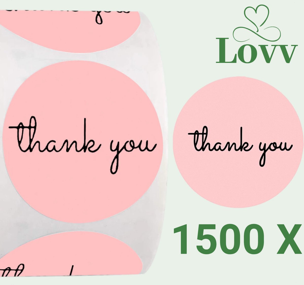 3 Rollen Stickers-Thank You- Sluitstickers-3 x 500 stuks Stickers op rol