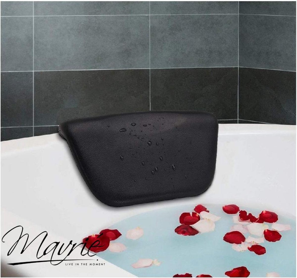 Mavrié spa badkussen anti slip zuignappen - zwart