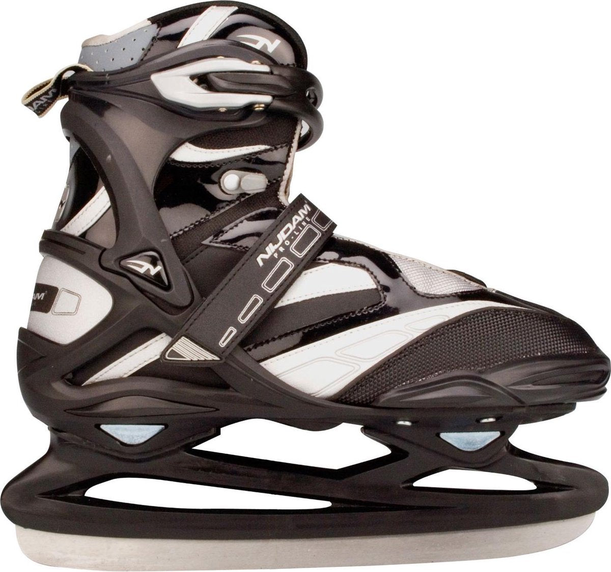 Nijdam 3381 Pro Line IJshockeyschaats - Schaatsen - Mannen - Zwart/Zilver - Maat 37