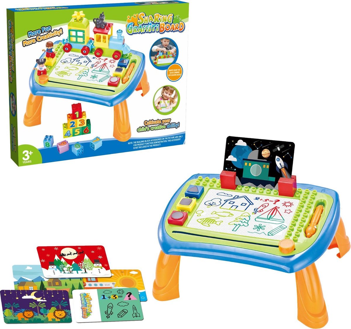 JollyCreative - Speeltafel - Geschikt voor Duplo - Magnetisch Tekenbord - Diverse Accessoires