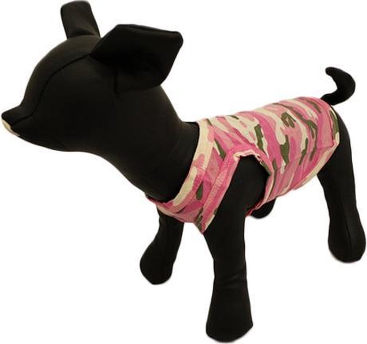 Camouflage shirt roze met v-hals. - XXS ( rug lengte 15 cm