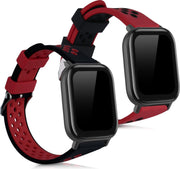 kwmobile 2x horlogeband voor Huami Amazfit GTS / GTS 2 / GTS 2e - siliconen band voor fitnesstracker - zwart / rood / rood / zwart