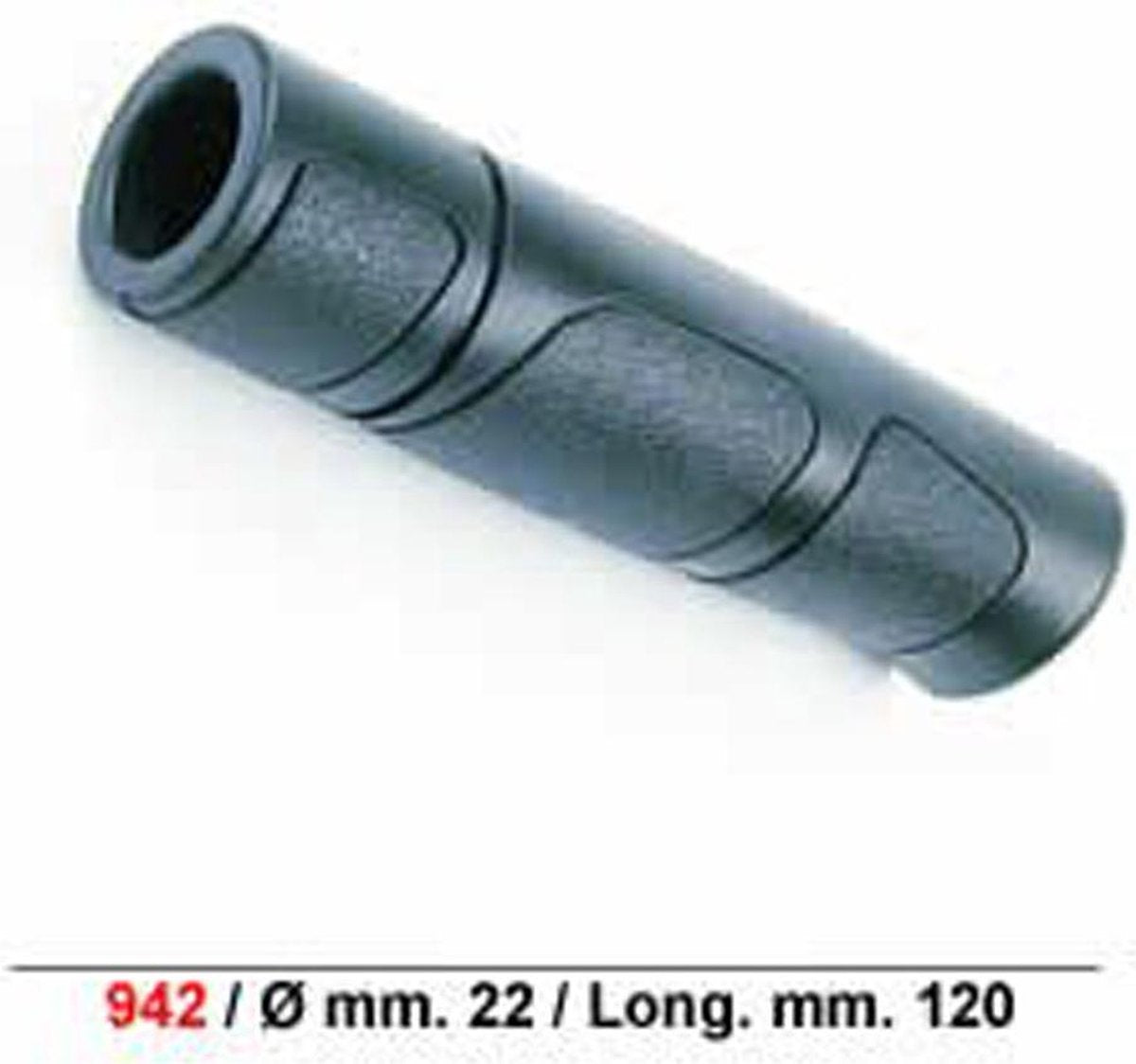 Handvat Pro Grip sportief lang met snijrand - zwart (per stuk)