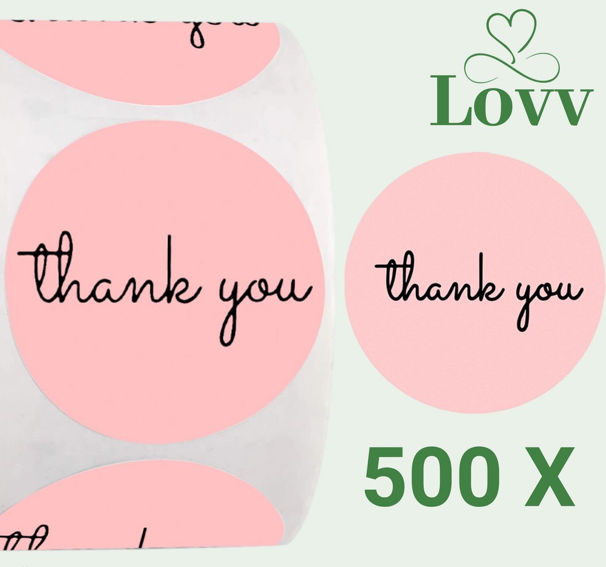 Stickers-"Thank You"- Sluitstickers-500 stuks Stickers op rol