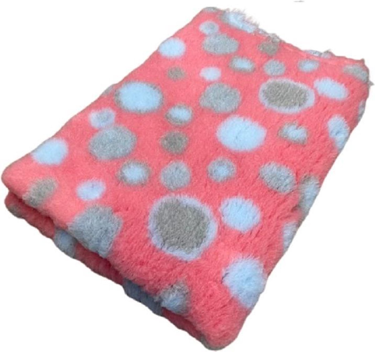 2 Stuks - Vetbed - Dierenmat - Dierenkleed - Hondenkleed - Circles Roze Blauw Grijs - latex anti-slip 75 x 50 cm - Machine wasbaar