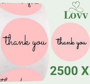 5 Rollen Stickers-Thank You- Sluitstickers-5 x 500 stuks Stickers op rol