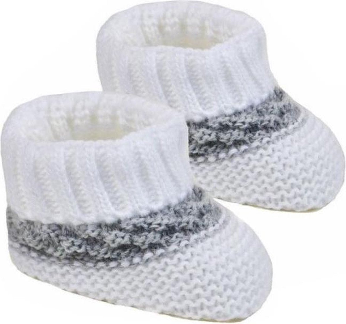 Soft Touch Babyslofjes Streep Acryl Wit 0-3 Maanden