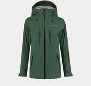 Cortazu Mountain Hard Shell Jas  Donker Groen | Dames warme outdoor jas waterdicht & winddicht met capuchon