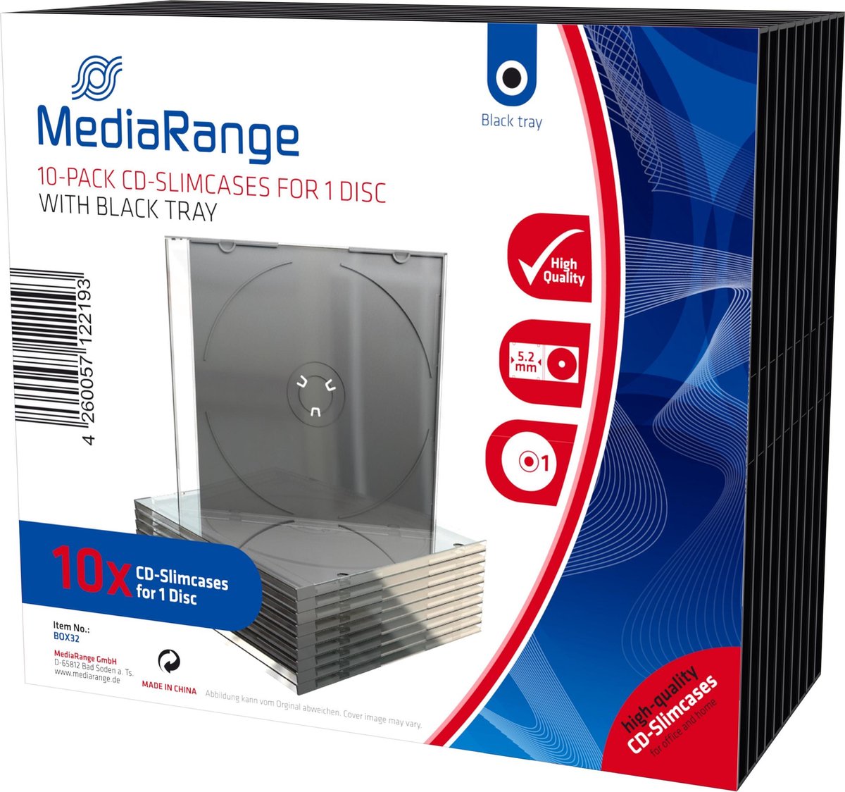 MediaRange BOX32 CD-doosje Dvd-hoes 1 schijven Zwart