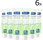 Durex Glijmiddel Natural - 100% natuurlijk - waterbasis - 6x 100 ml voordeelverpakking