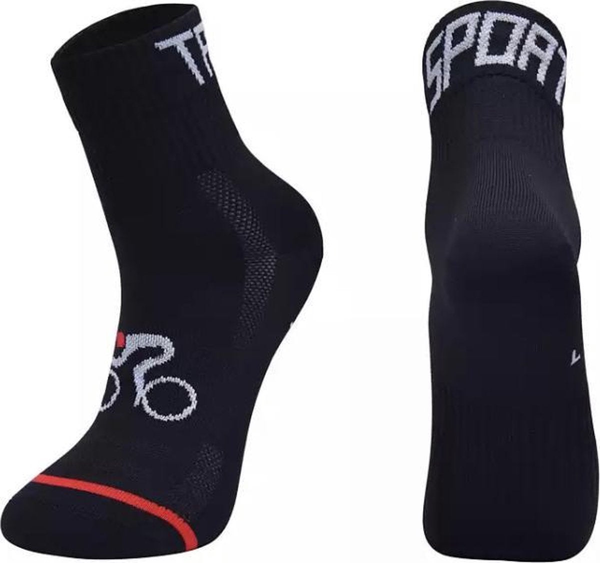 Wielrensokken Maat 43-46 Zwart - Unisex - Outdoor Sokken - Sportsokken - 1 paar - Wielrennen - Fietsen - Wandelen