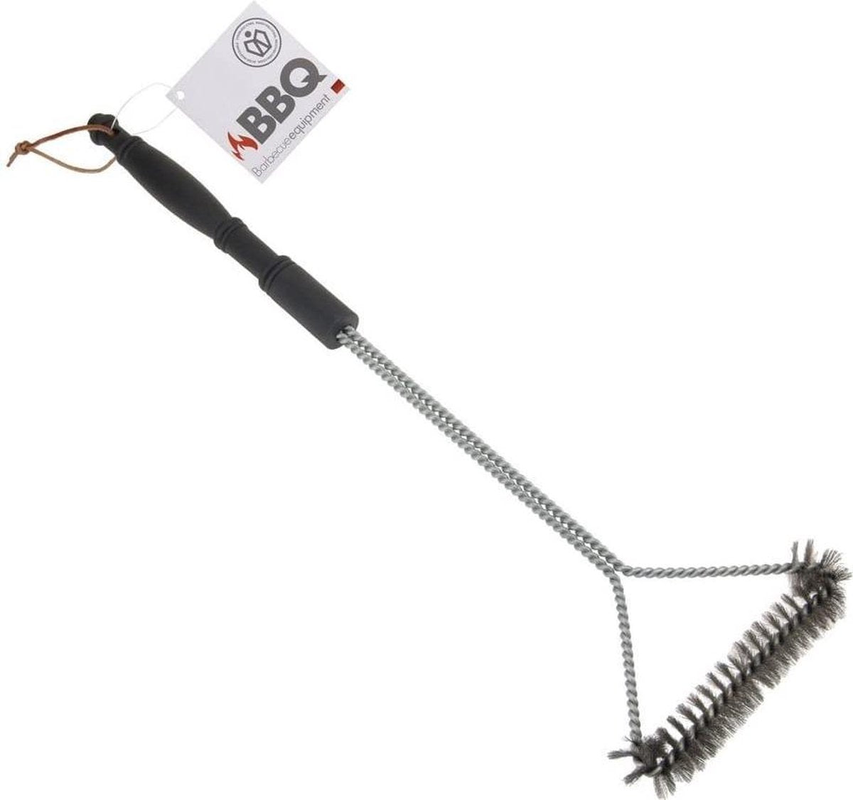 Bbq Staalborstel Driehoek Zilver/zwart 55 Cm