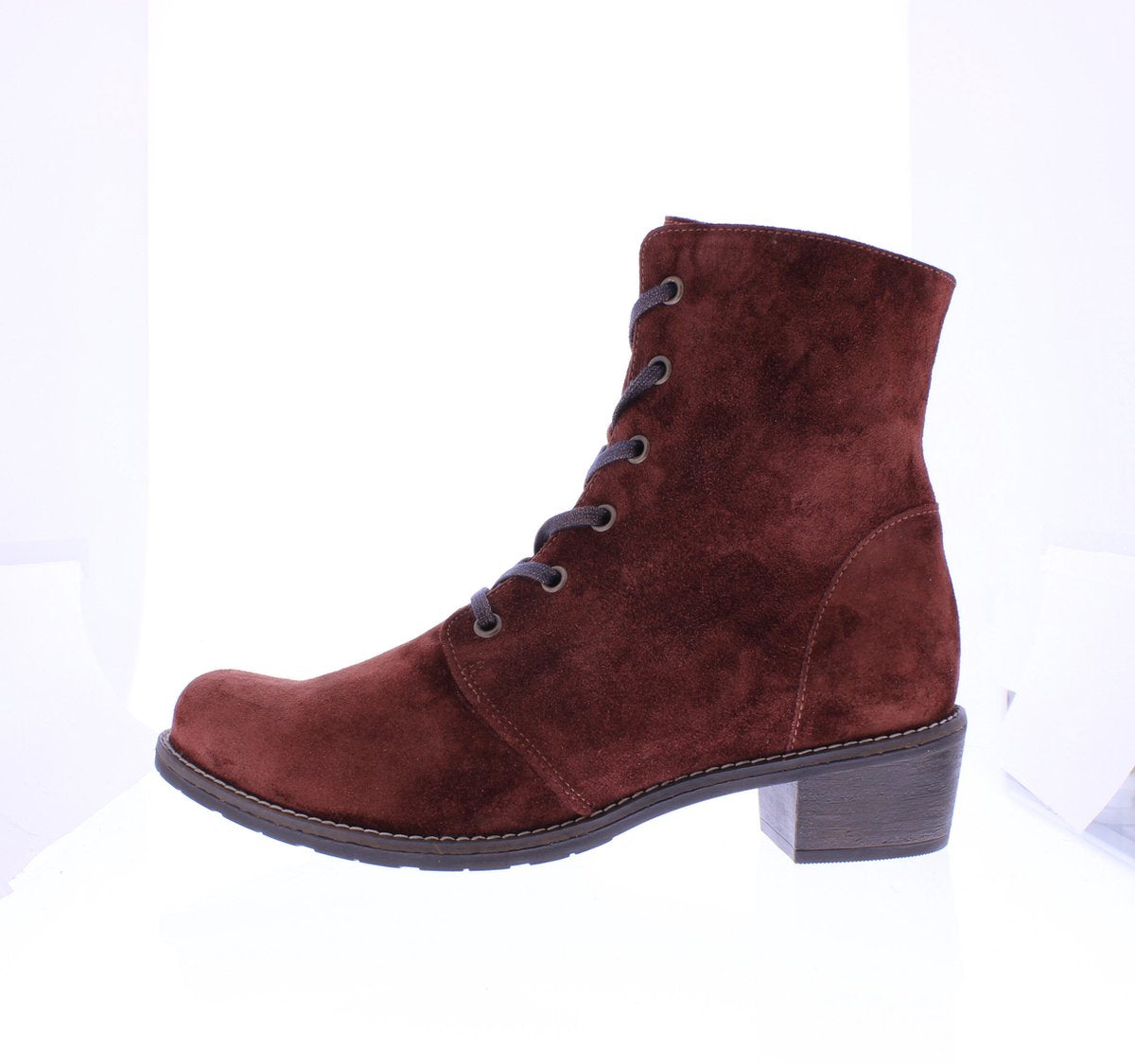 Verhulst Laura veterlaarsje wijdte G 9431 - 43 - 68_3052 Rood bruin suede maat 4