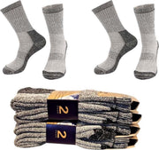 Robuuste Werk of Wandel Sokken - Merino Look - Dames - Heren - 4 paar - Maat 43-46