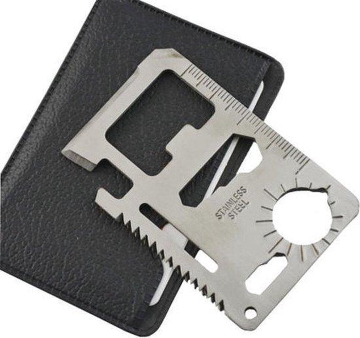 Credit Card Multi Tool - 11 Functies - Pinpas Formaat - RVS - Met Hoesje