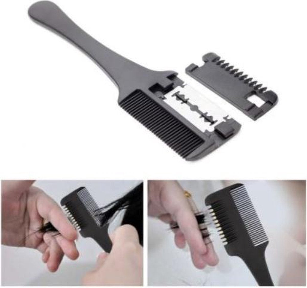 Trimkam|Haar scheermes|Styling Tool zwart|Kapper Kam|Haar Kam|Haar Accessoire|Barbier|Cabantis|Inclusief scheermes
