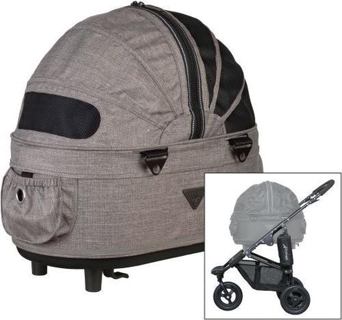 Airbuggy hondenbuggy dome2 sm met rem earth bruin 53x31x52 cm / 96x53
