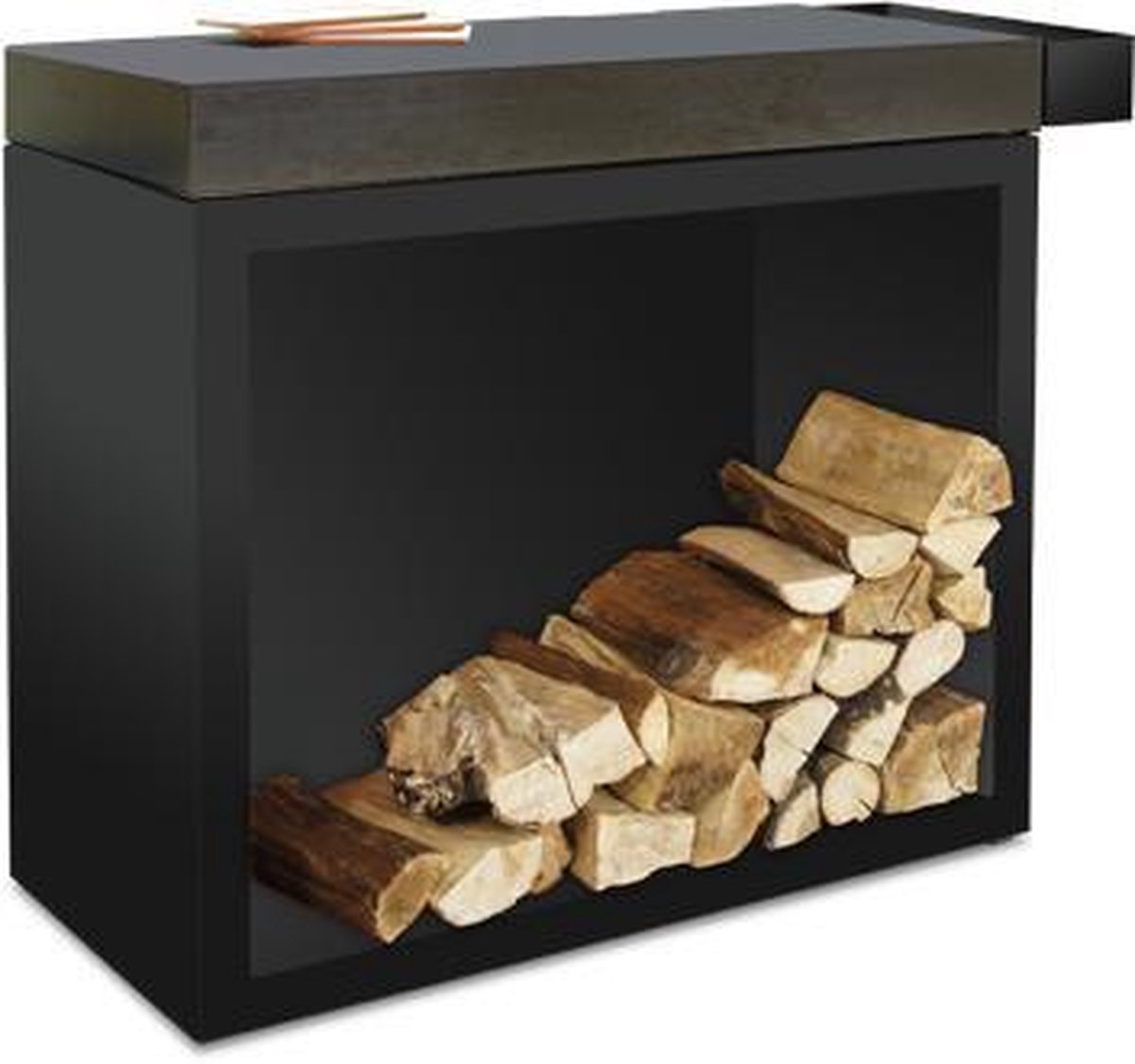 OFYR Butcher Block Storage Black 90 Ceramic Dark Grey - Houtopslag - BBQ werktafel