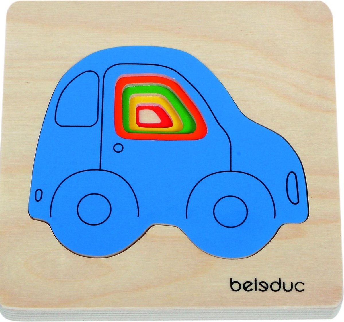 Beleduc Vormenpuzzel Auto's Junior Hout 4 Stukjes