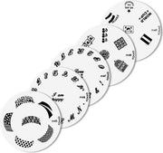 Konad imageplate set  5 stuks - M45 t/m M49 - stempel nailart plate - stempel nailart plate-Nagel-stempel - nailart - plate