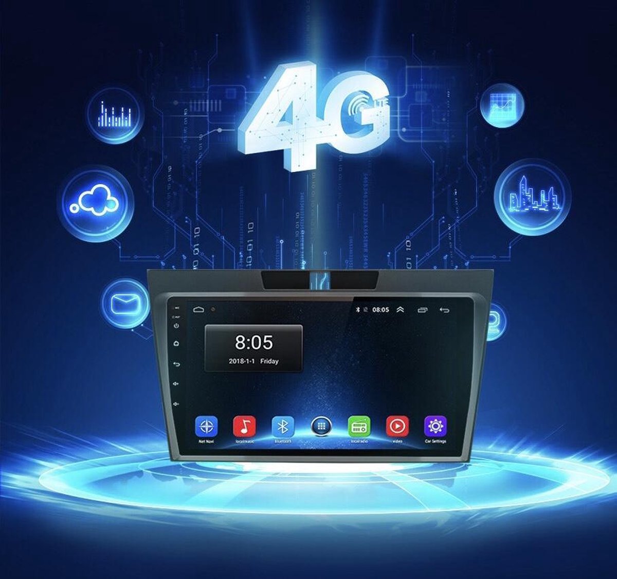Mazda CX7 2009-2012 Android 10 navigatie en multimedia systeem Bluetooth USB WiFi 4+64GB cx-7 4G
