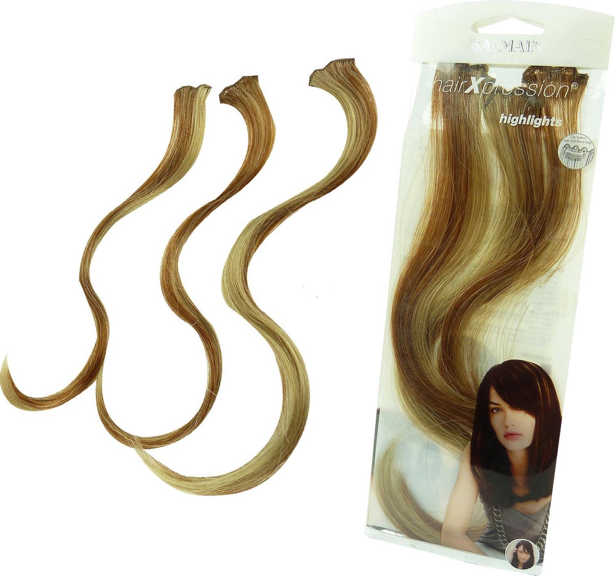 Balmain - hairXpression highlights - memory hair -  Hairstyling - haarstukje - natural blonde