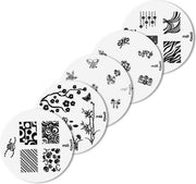 Konad imageplate set  5 stuks - M65 t/m M69 - stempel nailart plate - stempel nailart plate-Nagel-stempel - nailart - plate