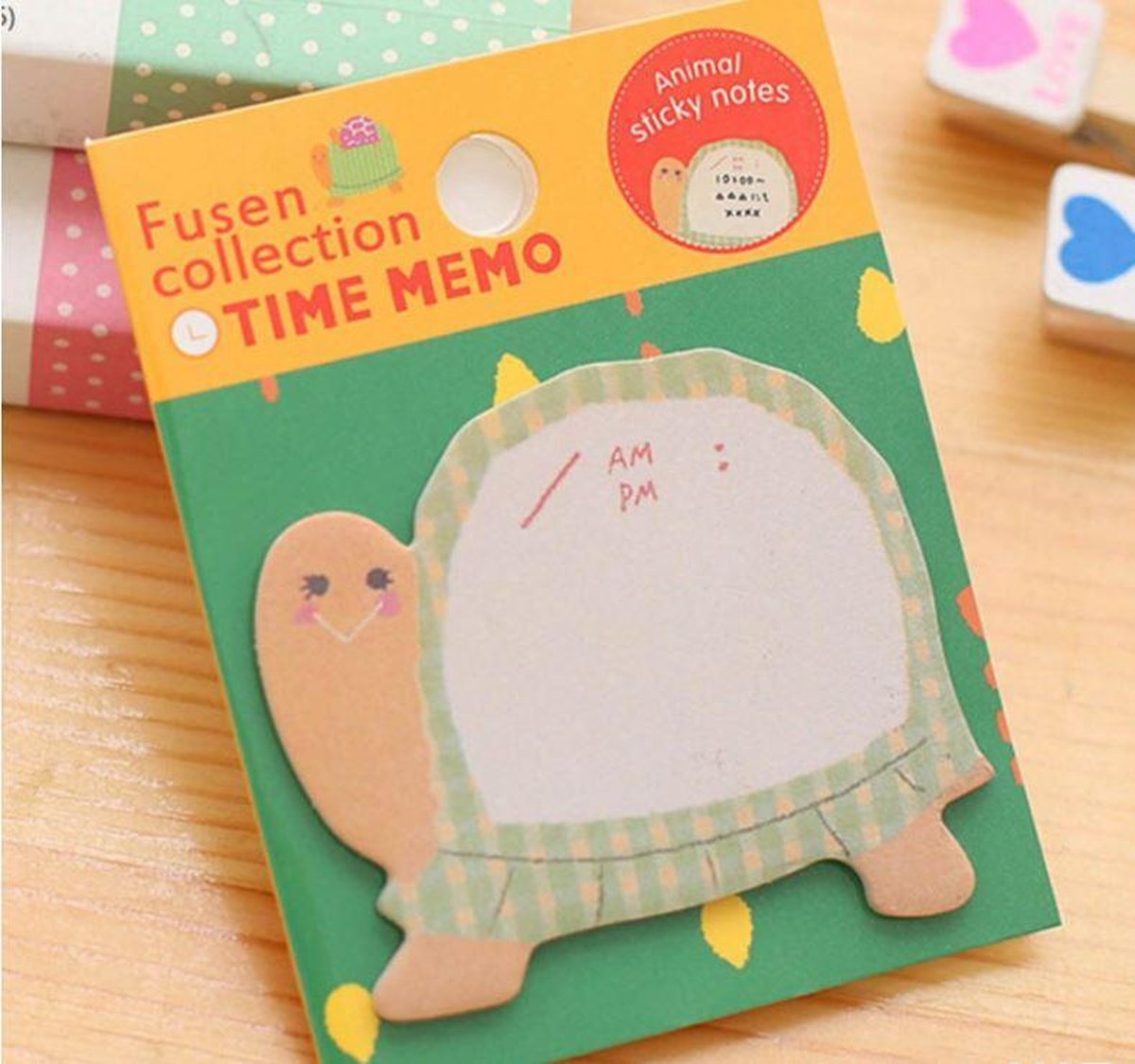 Sticky Note Set van 4 varianten 100 sticky notes | Vier verschillende diren kat-konijn-olifant-schildpad | Notitie stickers | Afplakstickers | Sticky notes