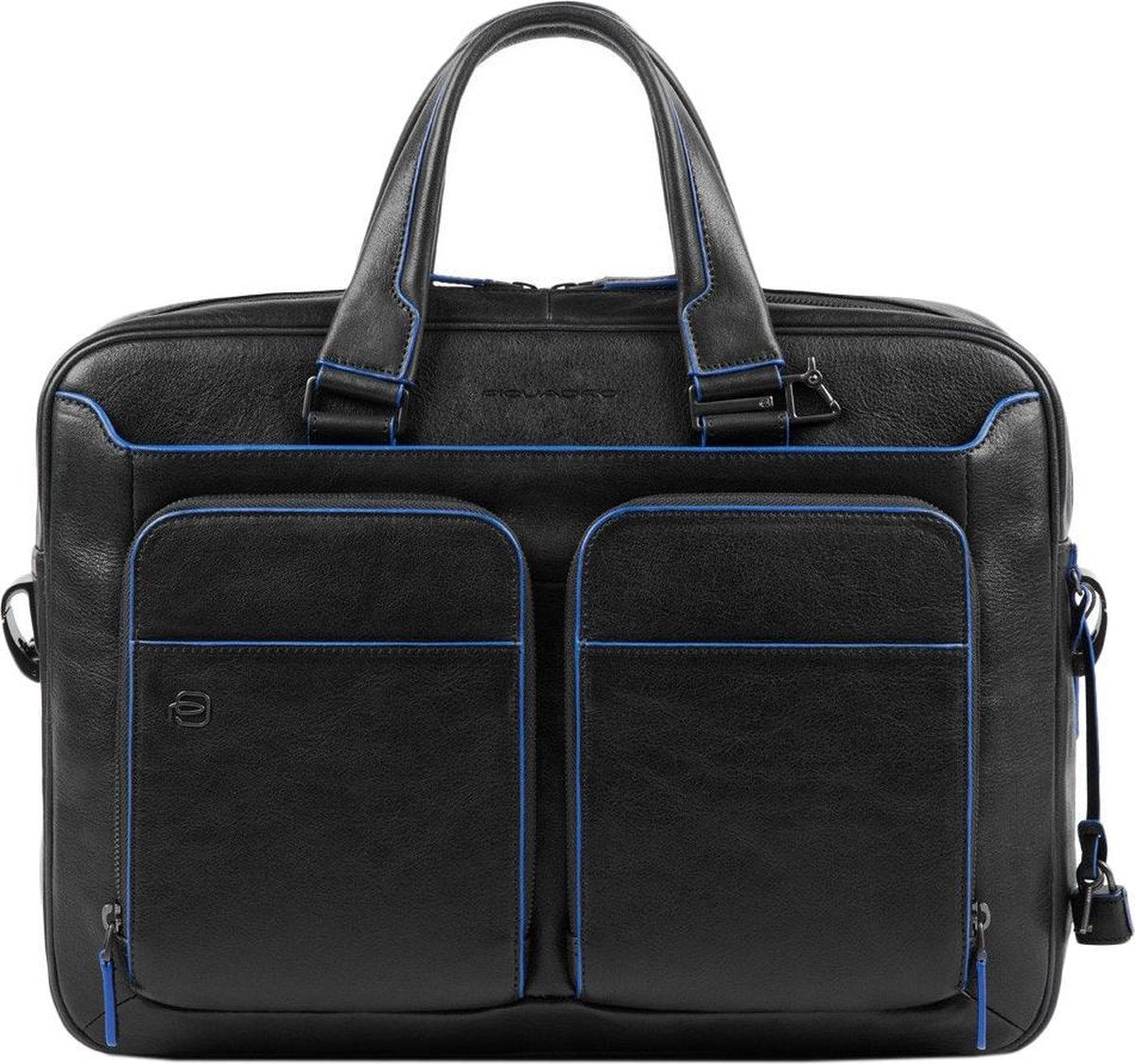 Piquadro Blue Square S Matte Portfolio Computer Briefcase with iPad Black