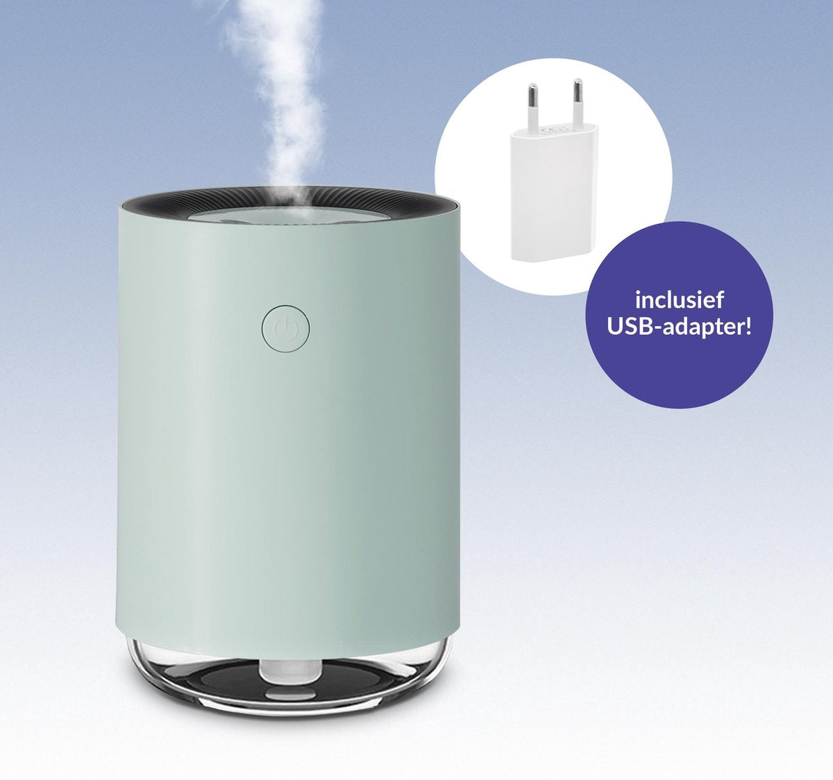 The Care Store Luchtbevochtiger – Incl. 3 filters en USB-adapter – 255ml – 7 kleurig led-/sfeerlicht – Groen