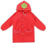 Poncho Regenponcho  - 4-6 jaar - Regenjas - One Size - rood aardbei