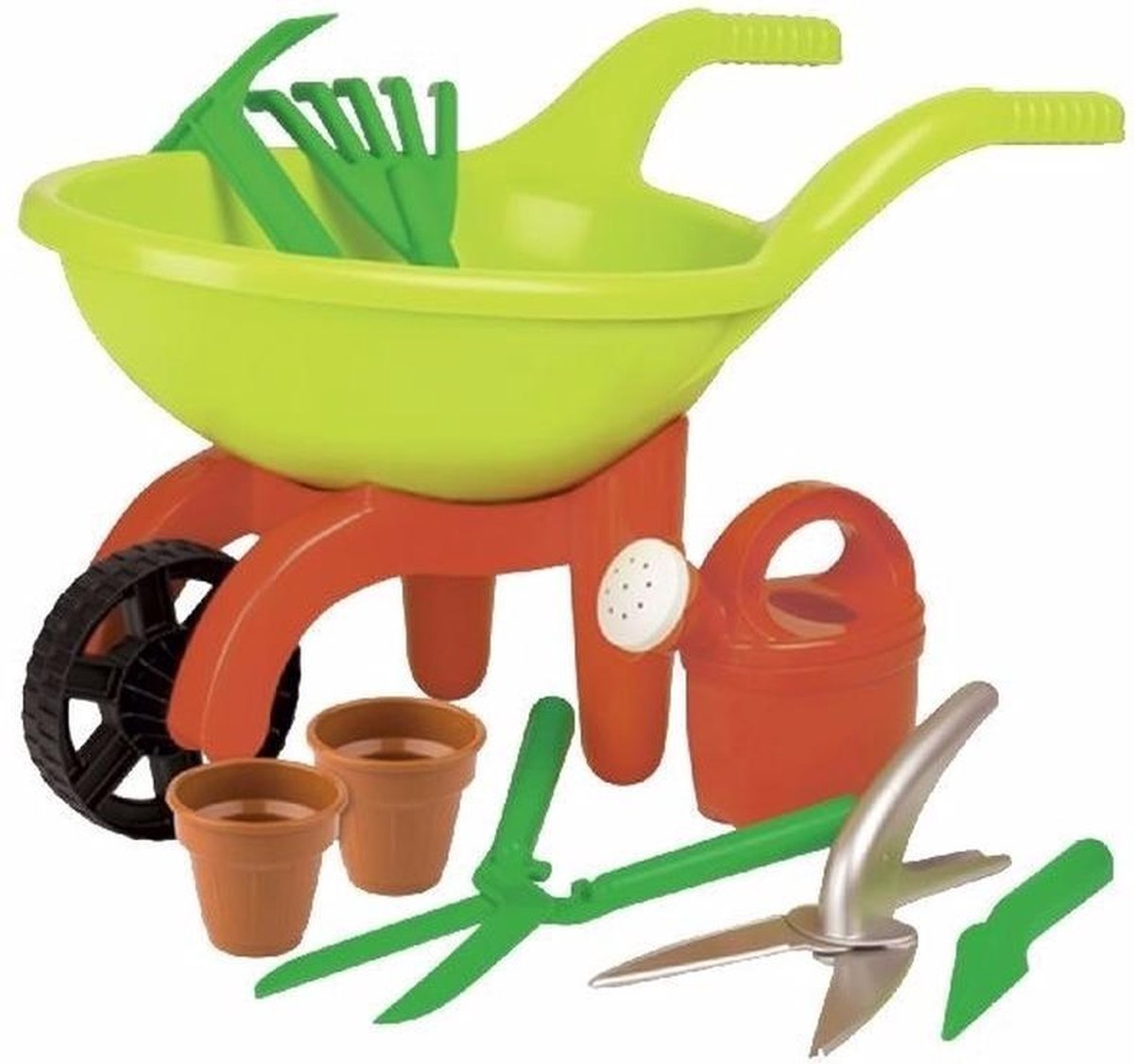 Speelgoed kruiwagen tuinset 9-delig