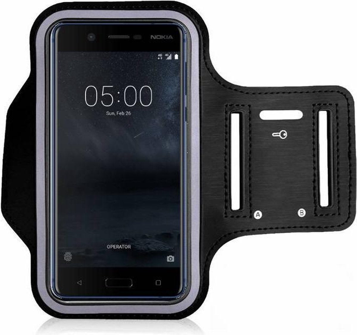 Zwart Sportarmband Hardloopband voor Nokia 5