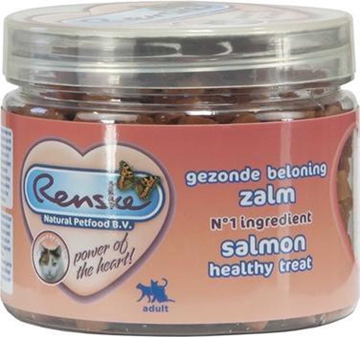 Renske kat gezonde beloning mini hartjes zalm - 100 gr - 1 stuks