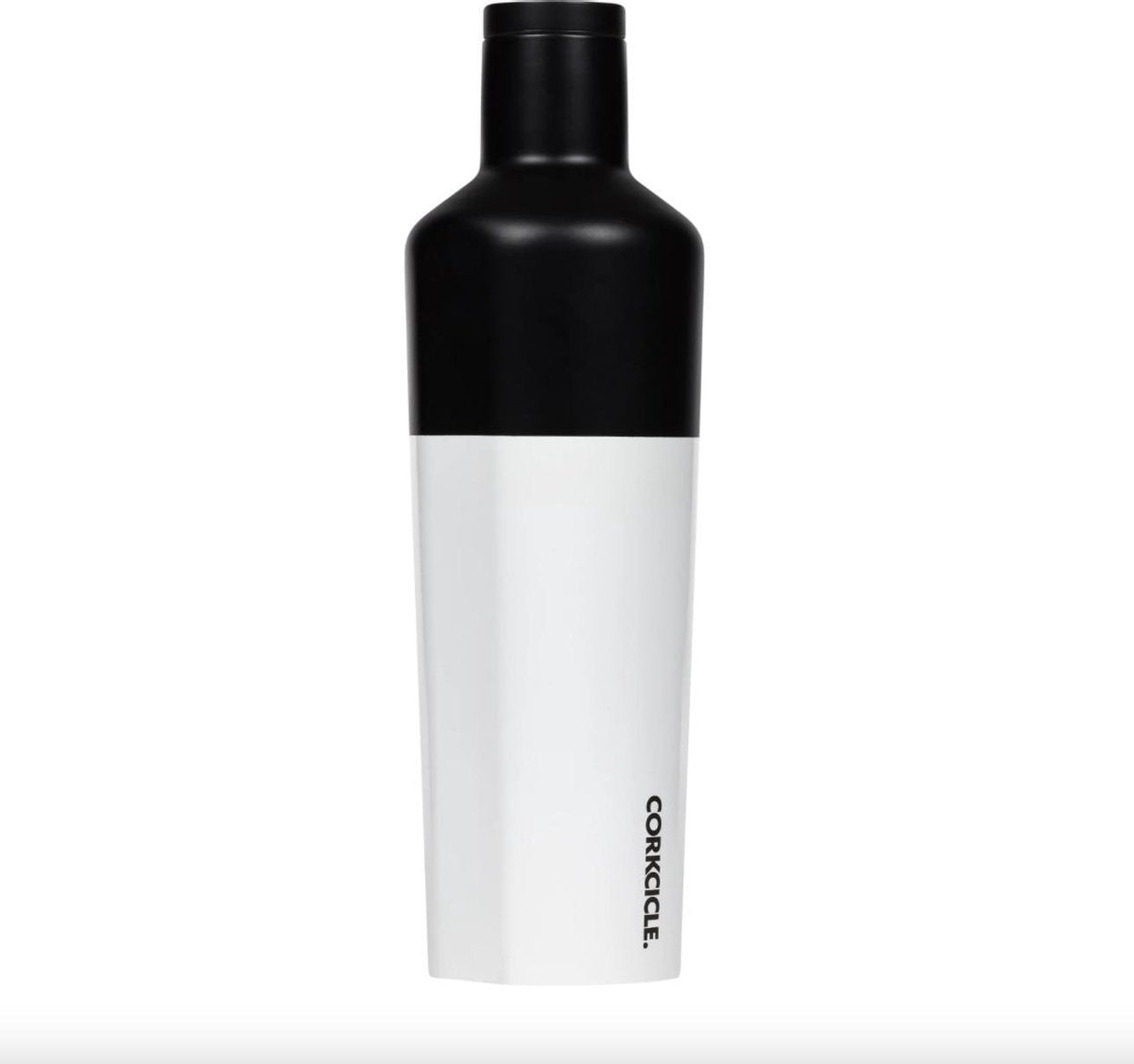 Corkcicle Canteen 750ml - Color Block Modern Black Roestvrijstaal - 25oz. Waterfles en Thermosfles - 3wandig - 25uur koud en 12uur warm - BPA vrij - grote opening voor ijsklontjes