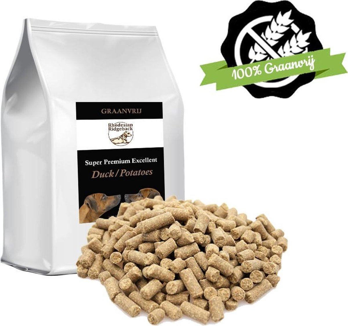 Geperste brokken eend aardappel 20 KG - Rhodesian Ridgeback