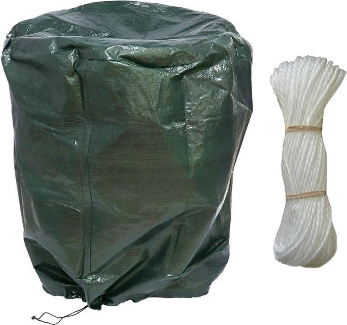 Beschermhoes groen voor bol barbecue 80 cm met bindtouw 25 meter - bbq hoes