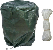 Beschermhoes groen voor bol barbecue 80 cm met bindtouw 25 meter - bbq hoes