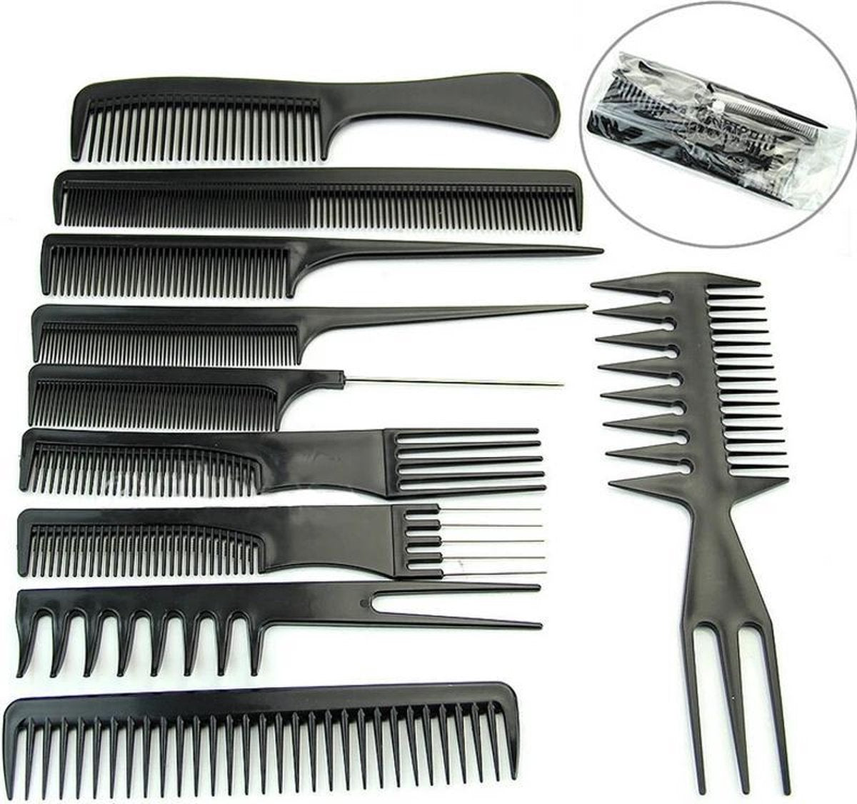 LOUZIR 10 delige kammen set in etui - Haar styling - Toupeerkam
