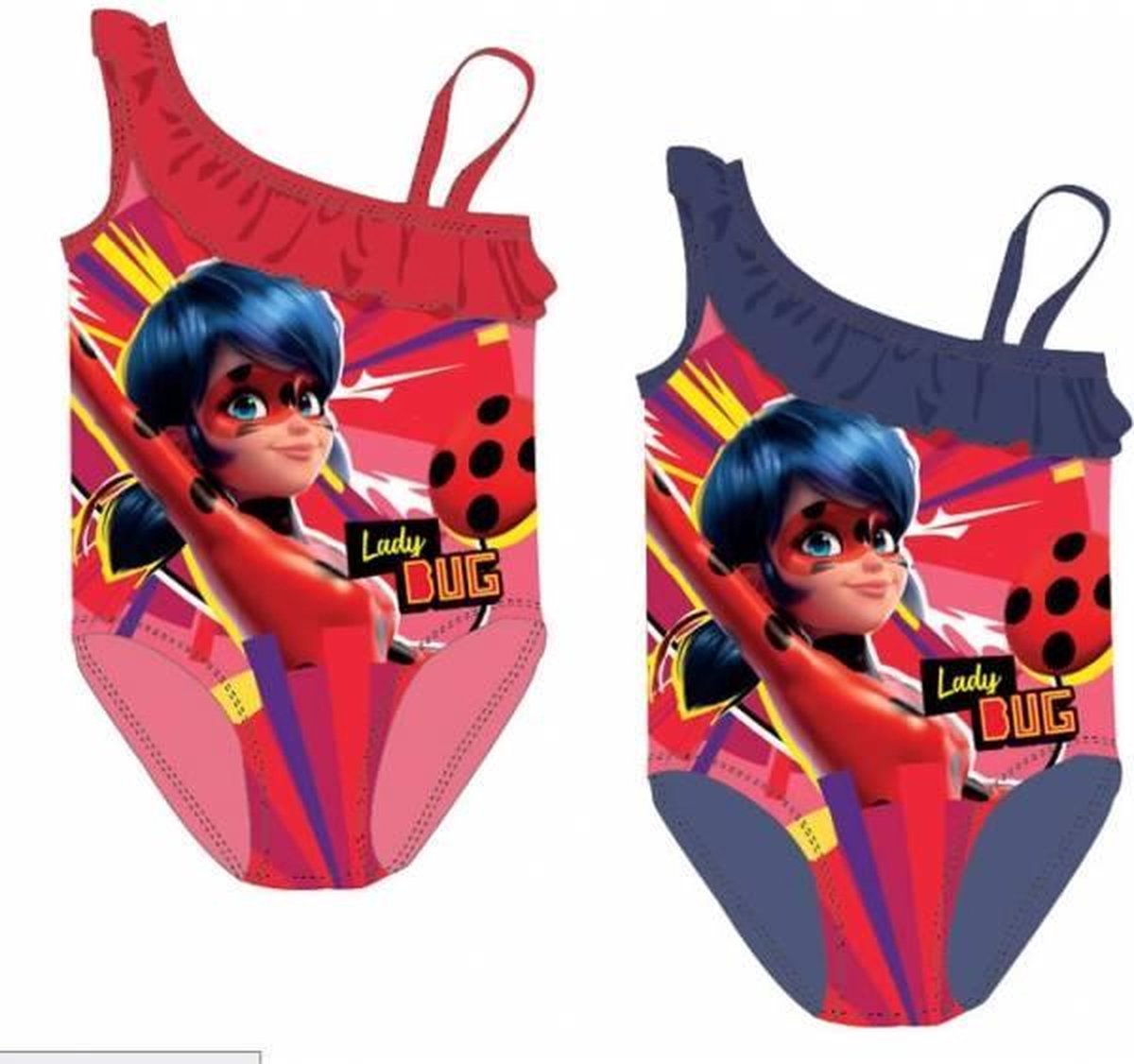 miraculous ladybug badpak-rood-maat 4jaar-valt klein