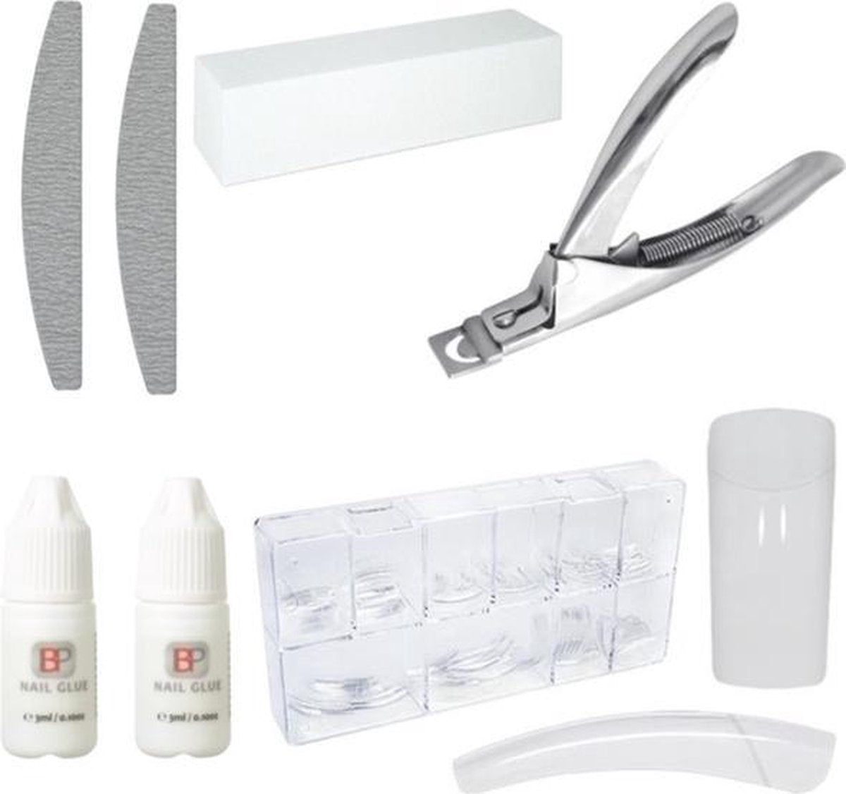 Kunstnagels Complete Set Deluxe - Transparant 500 stuks