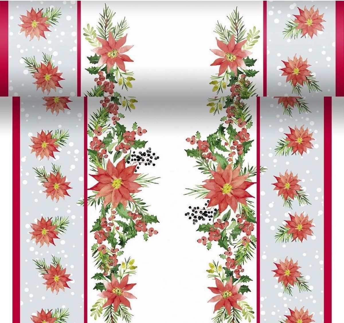 2x stuks kerst thema tafellopers/placemats met kerststerren 40 x 480 cm - Kerstdiner tafeldecoratie versieringen