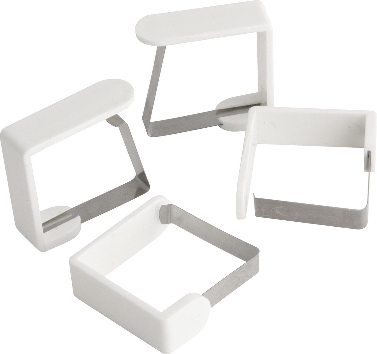 Fackelmann Tafelkleedklemmen 4 Stuks Wit 45 Mm