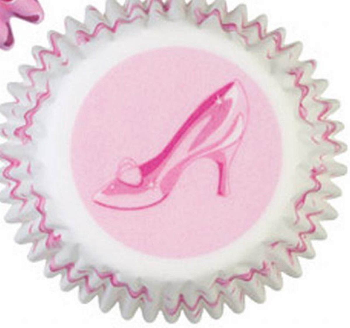 Papieren mini cupcake vormpjes - roze pump "prinses" - set van 100 - Wilton
