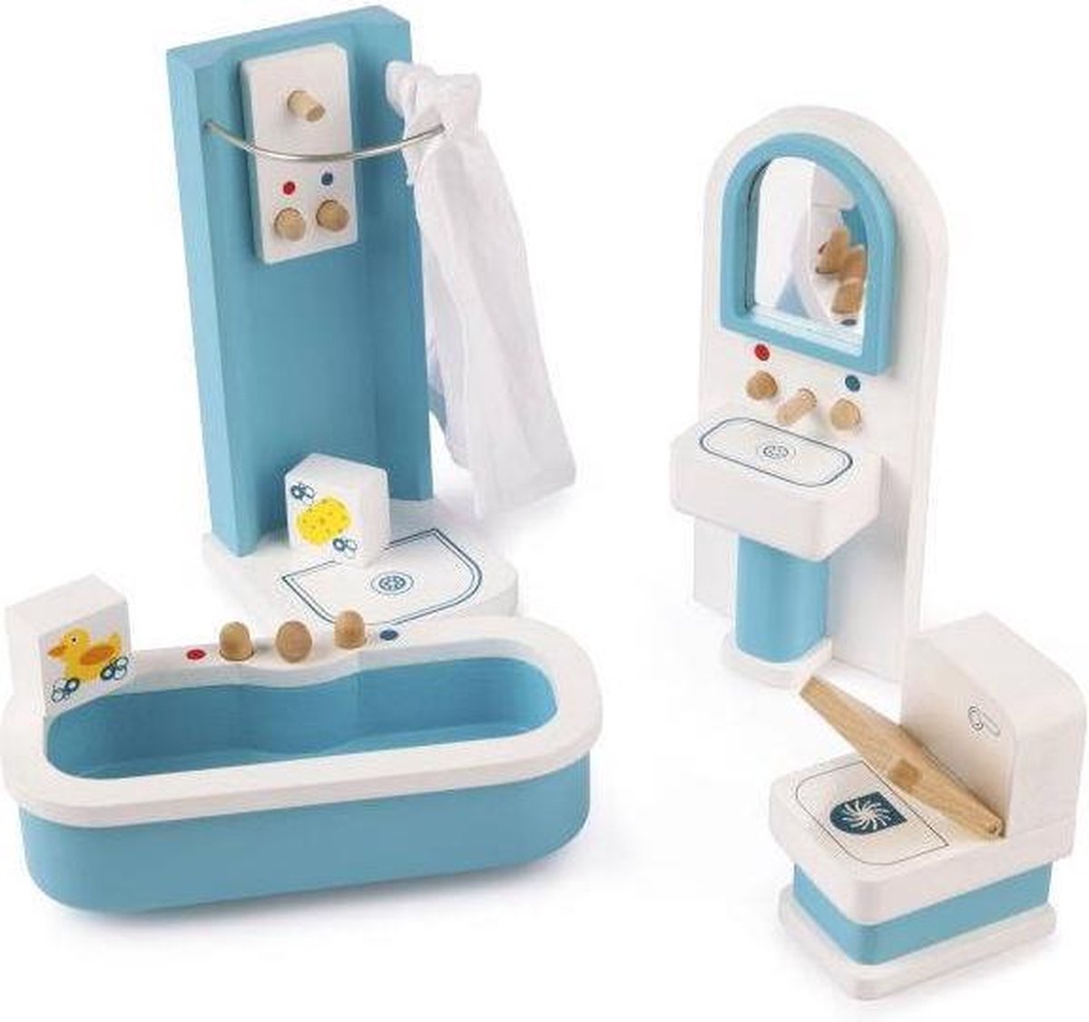 Tidlo Houten Poppenhuis Badkamerset
