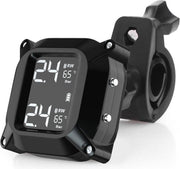 Bandenspanning controle systeem motorfiets TPMS - draadloos 2 sensoren - digitaal motor bandendruk - inclusief profieldieptemeter
