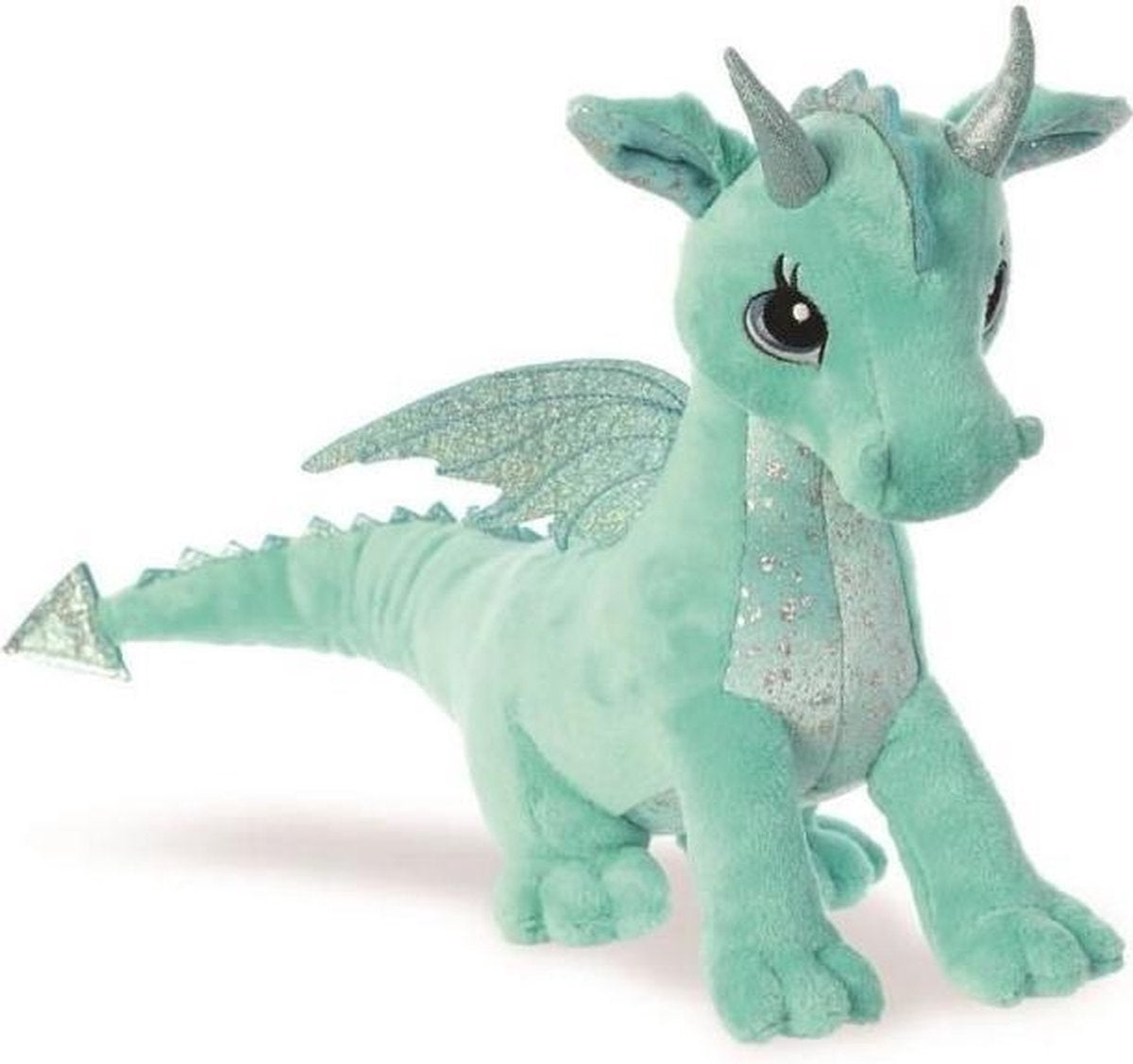 Pluche groene draak/draken knuffel van 30 cm - kinder speelgoed dieren knuffels