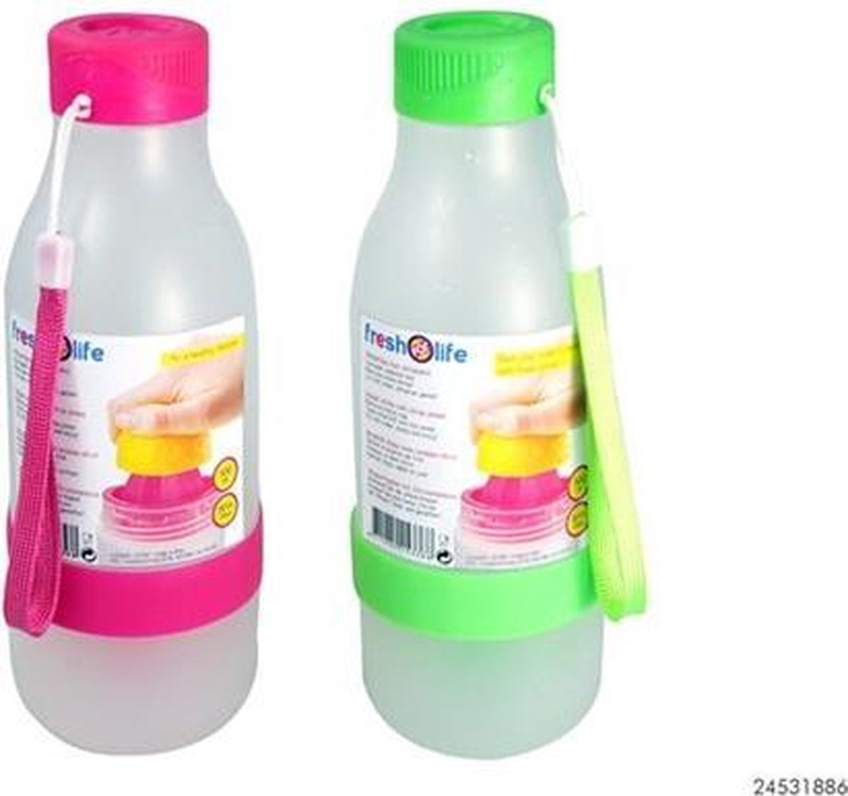 Drinkfles met juicer Roze of groen