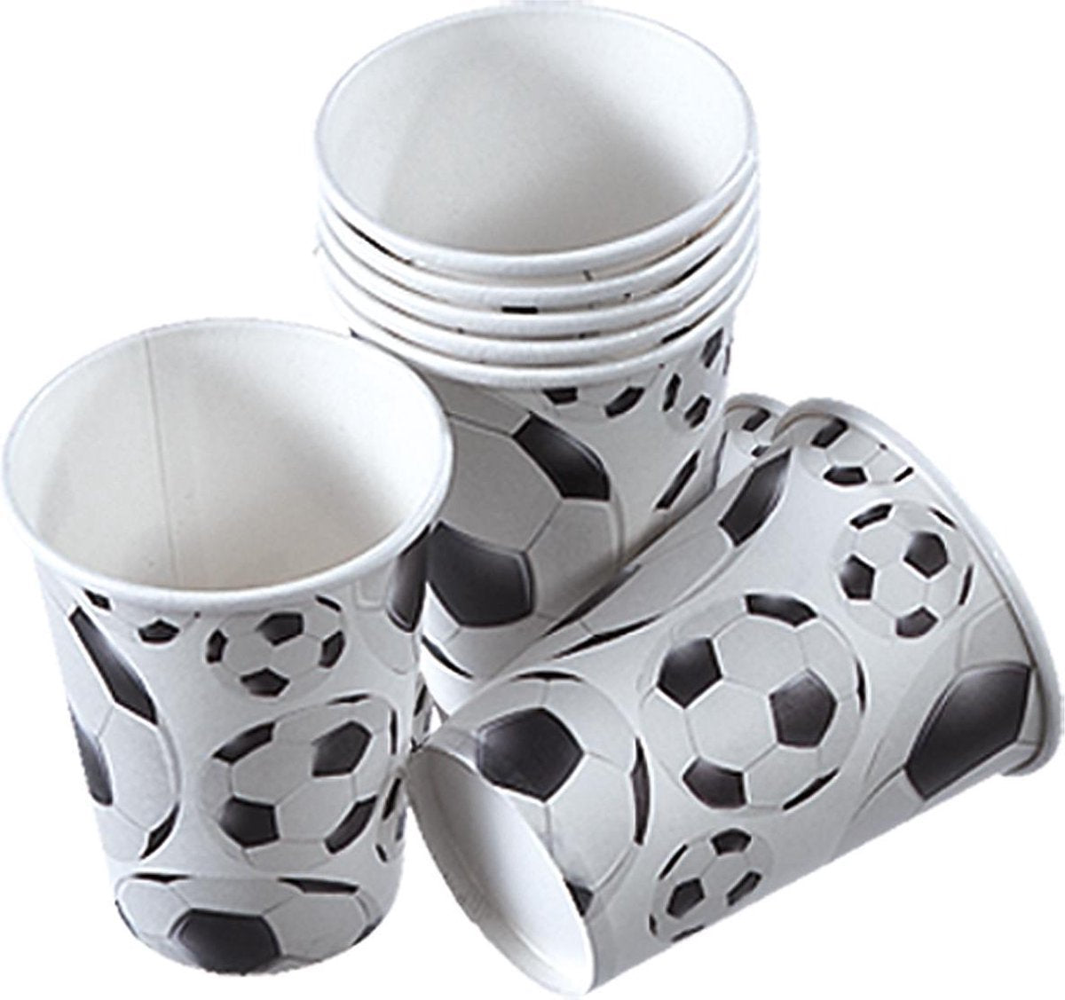 Tib Feestbekers Voetbal Karton Junior Wit/zwart 260 Ml 8 Stuks